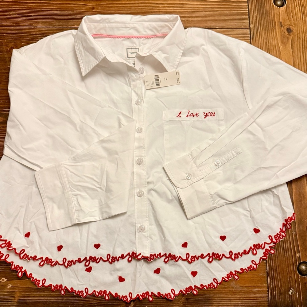 Maeve Bennet Cropped Buttondown Shirt BNWT